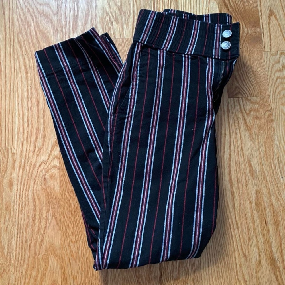 Hollister Black Striped Skinny Pants